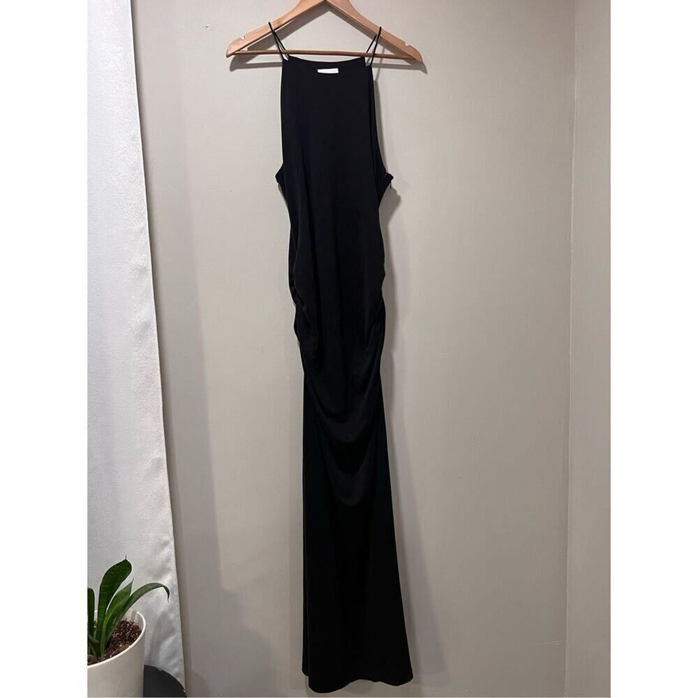 Acler Women's Black Stretch Ruched Sleeveless Maxi Dress Size 12 NWOT